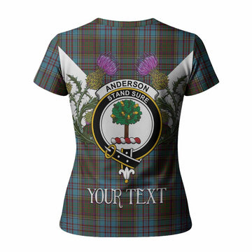 Anderson Tartan Family Crest Women T shirt Scottish Burns Night Thistle Floral