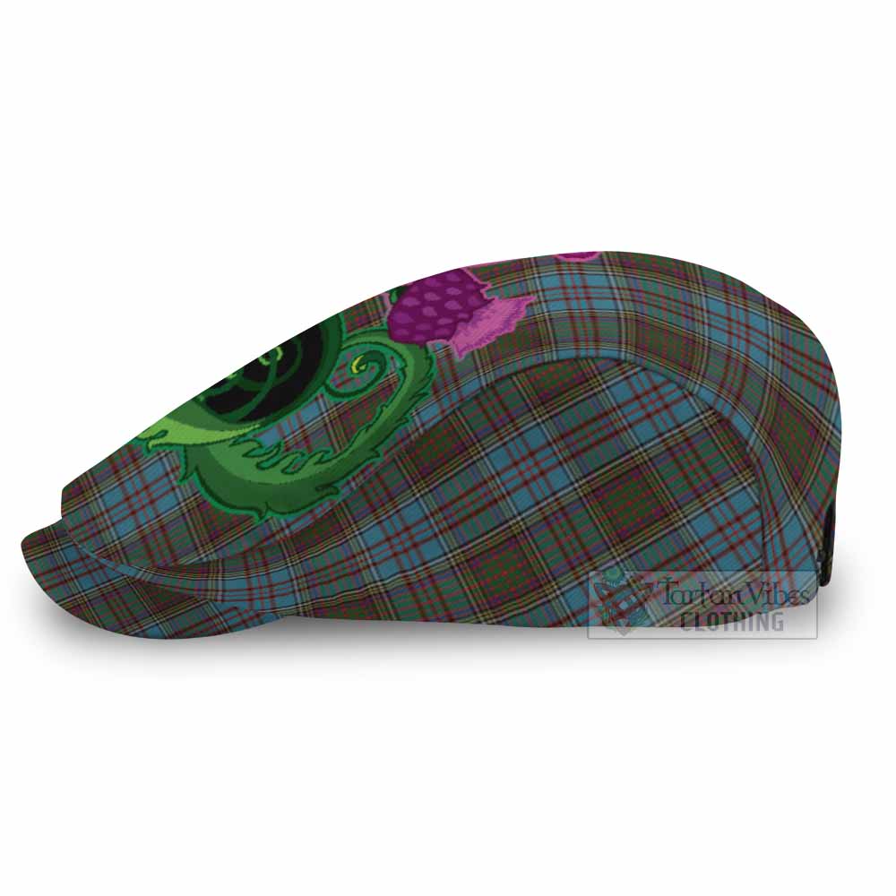 Anderson Tartan Flat Cap, Jeff Cap Traditional Scottish Thistle