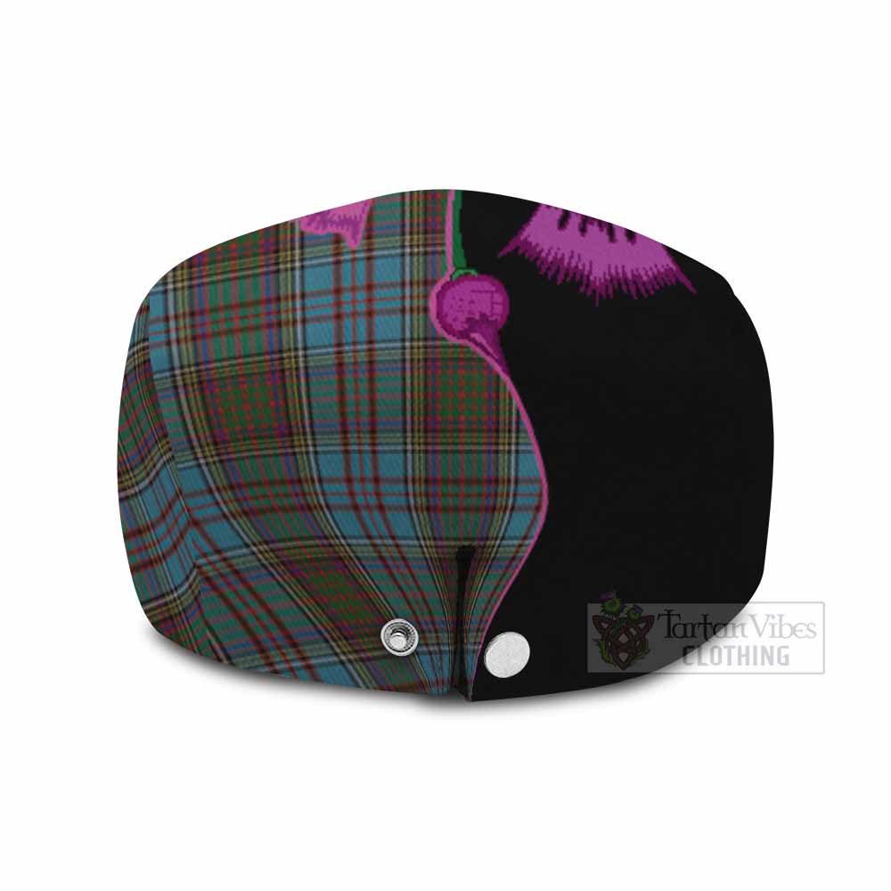 Anderson Tartan Flat Cap, Jeff Cap Traditional Scottish Thistle