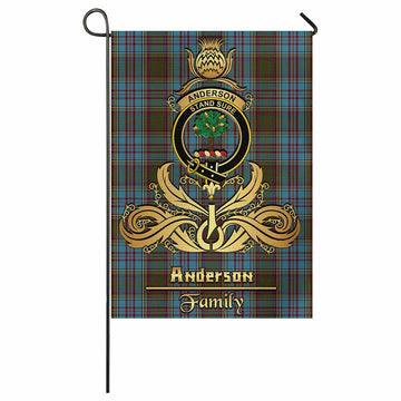 Anderson Tartan Garden Flag with Highland Thistle Cherish Family Crest Style