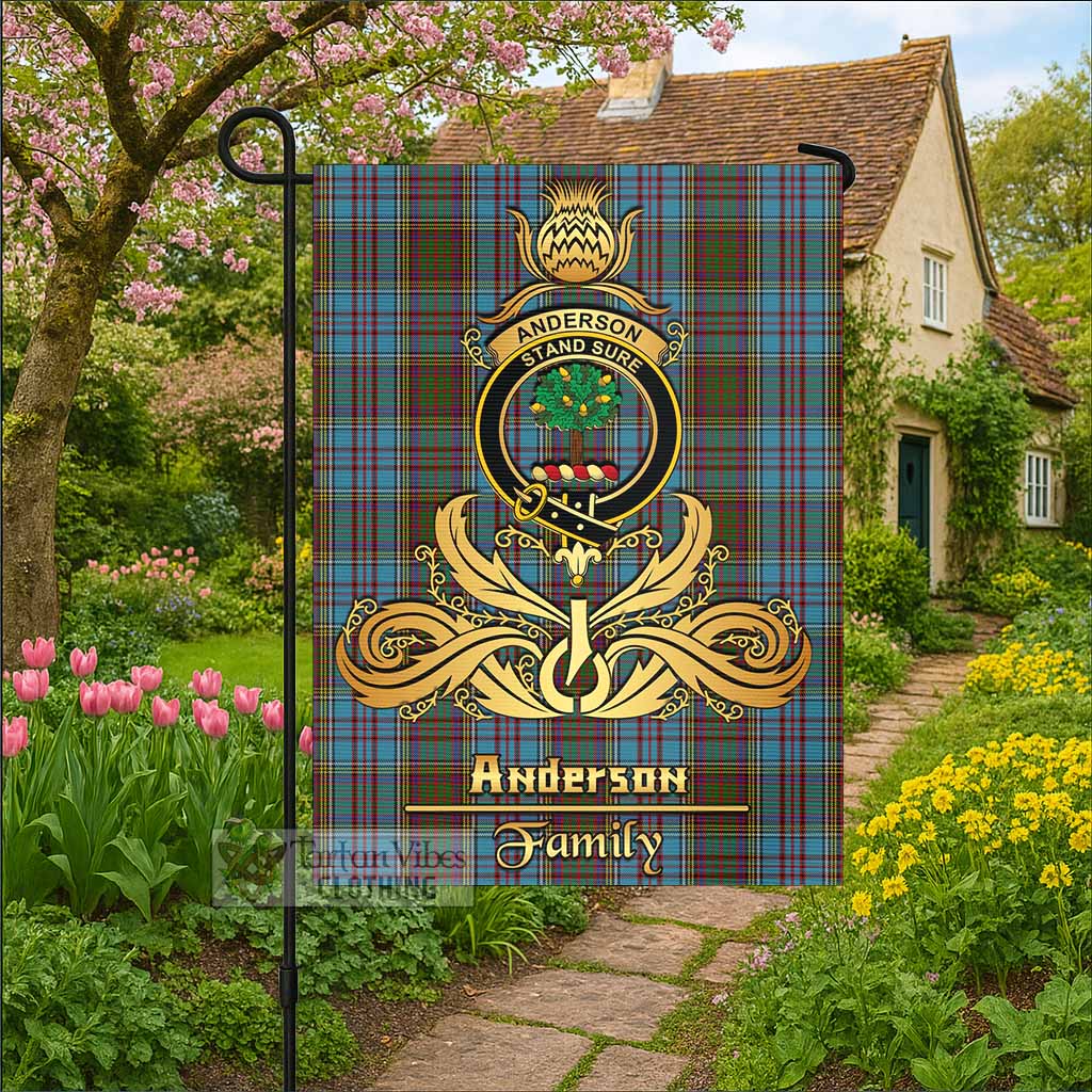Anderson Tartan Garden Flag with Highland Thistle Cherish Family Crest Style - Tartan Vibes Clothing