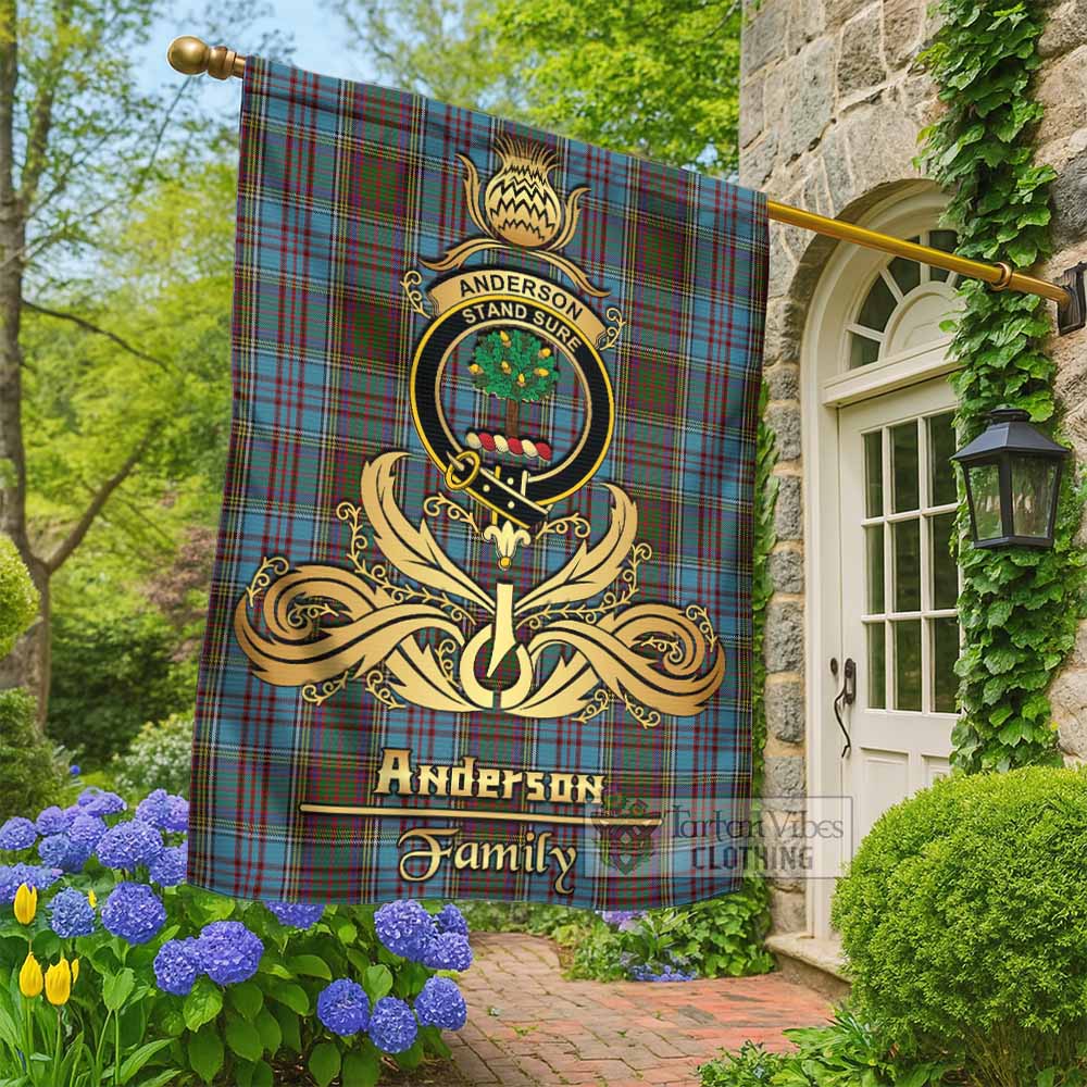 Anderson Tartan Garden Flag with Highland Thistle Cherish Family Crest Style - Tartan Vibes Clothing