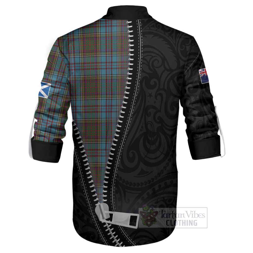 Anderson Tartan Ghillie Shirt New Zealand Pattern Unique Zipper Stylized