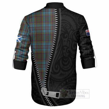 Anderson Tartan Ghillie Shirt New Zealand Pattern Unique Zipper Stylized