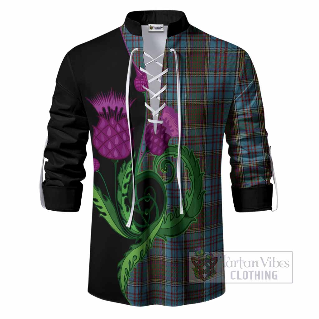 Anderson Tartan Ghillie Shirt Traditional Scottish Thistle
