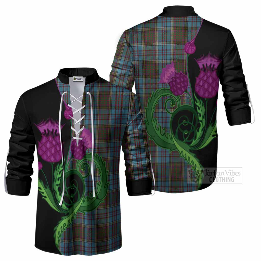 Anderson Tartan Ghillie Shirt Traditional Scottish Thistle