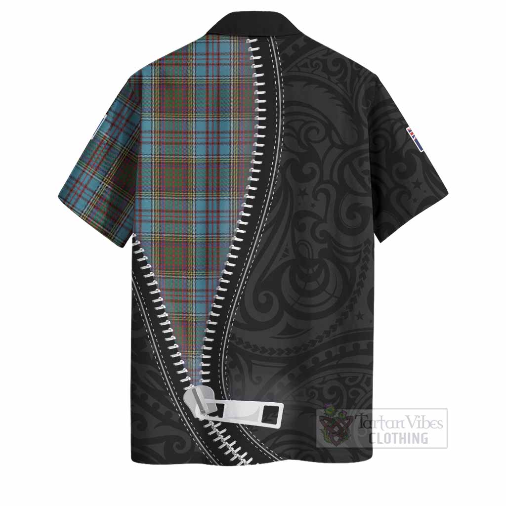 Anderson Tartan Hawaiian Shirt New Zealand Pattern Unique Zipper Stylized