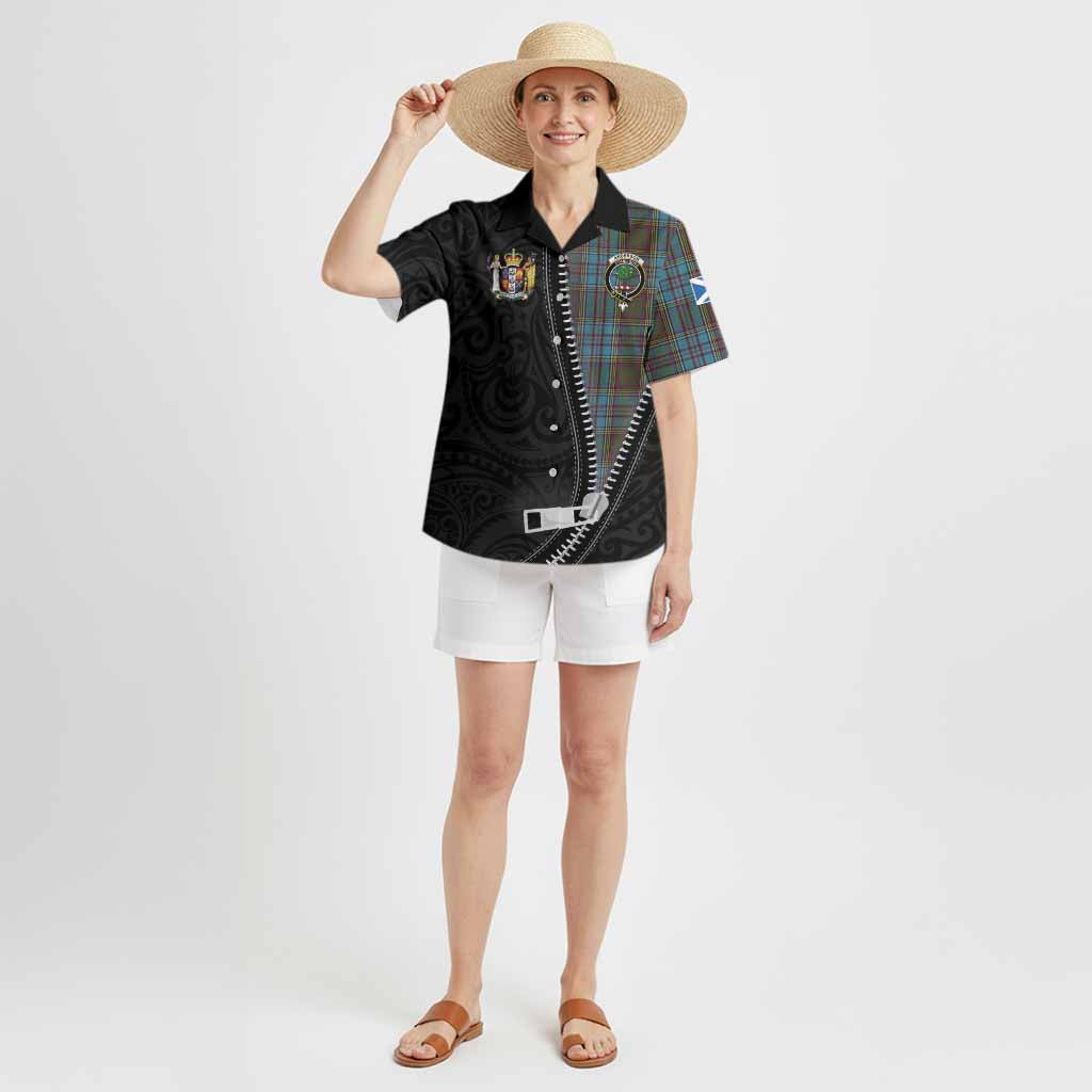 Anderson Tartan Hawaiian Shirt New Zealand Pattern Unique Zipper Stylized