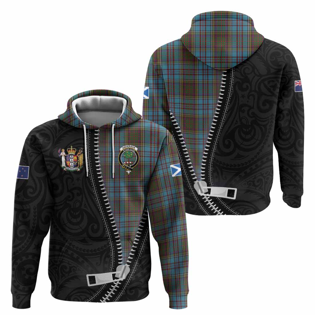 Anderson Tartan Hoodie New Zealand Pattern Unique Zipper Stylized