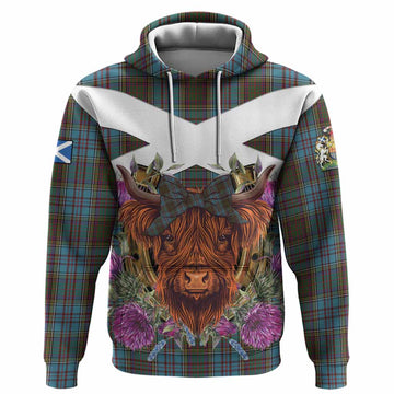Anderson Tartan Hoodie Scottish Thistle Heilan Coo