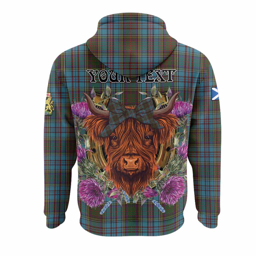 Anderson Tartan Hoodie Scottish Thistle Heilan Coo