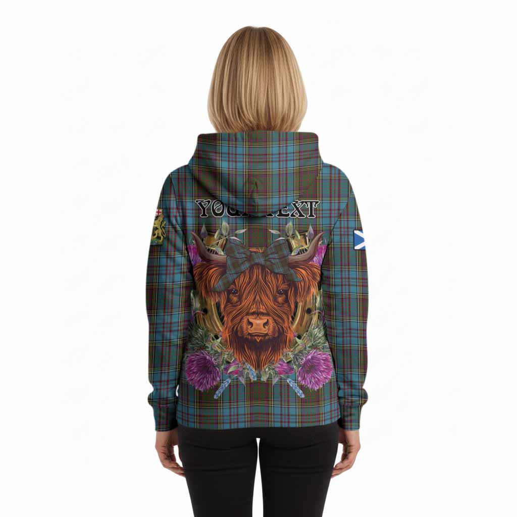 Anderson Tartan Hoodie Scottish Thistle Heilan Coo