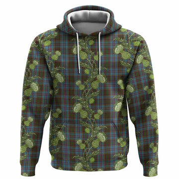 Anderson Tartan Hoodie Seamless Scottish Thistle Flowers
