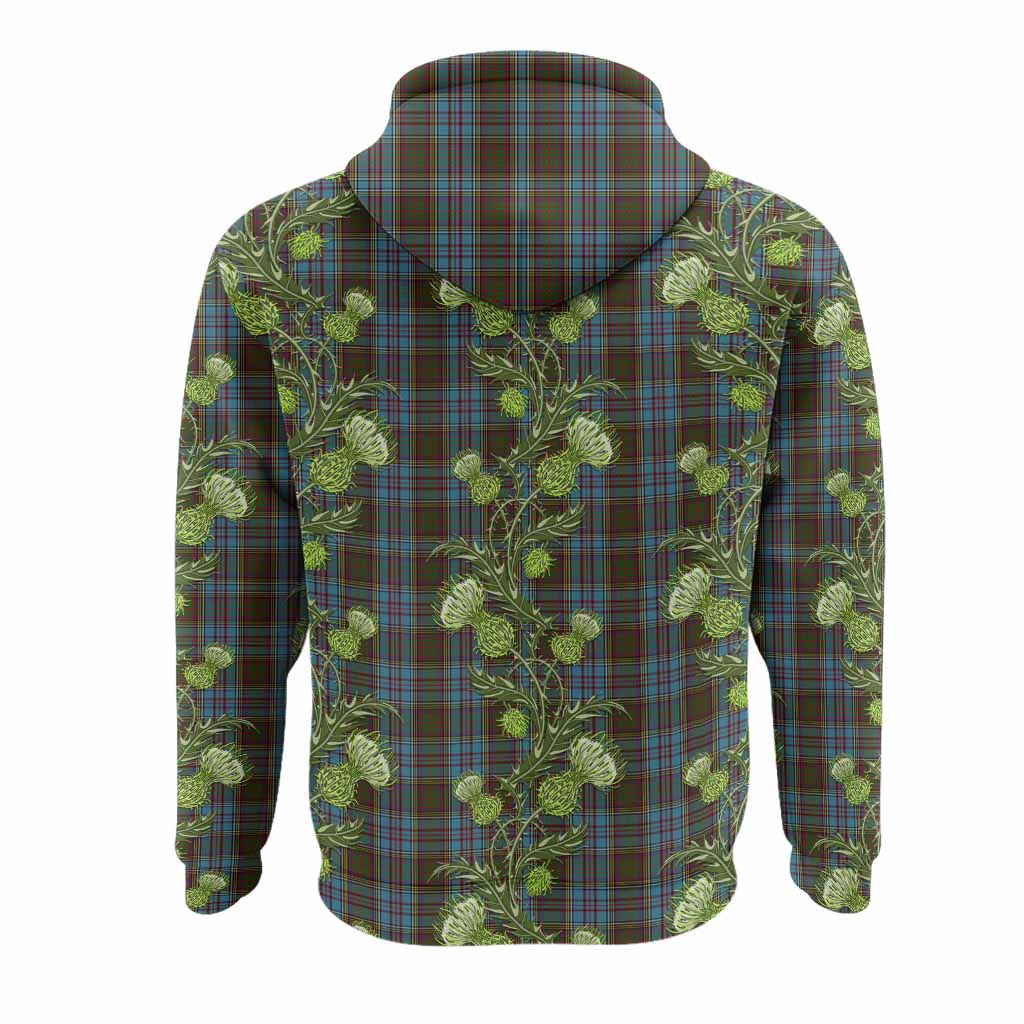Anderson Tartan Hoodie Seamless Scottish Thistle Flowers
