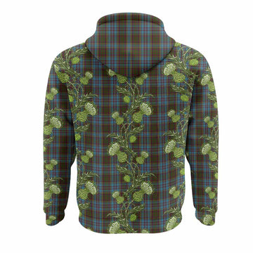 Anderson Tartan Hoodie Seamless Scottish Thistle Flowers