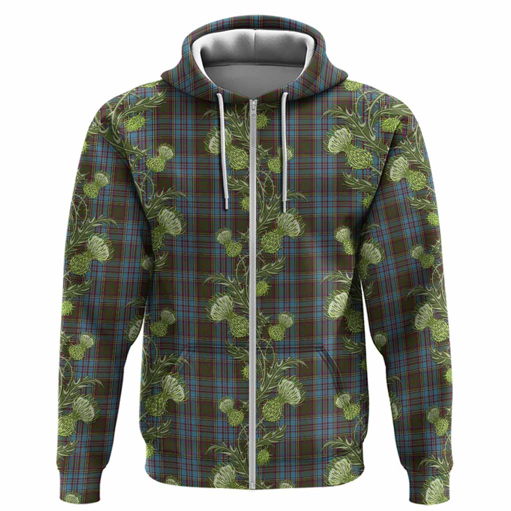 Anderson Tartan Hoodie Seamless Scottish Thistle Flowers
