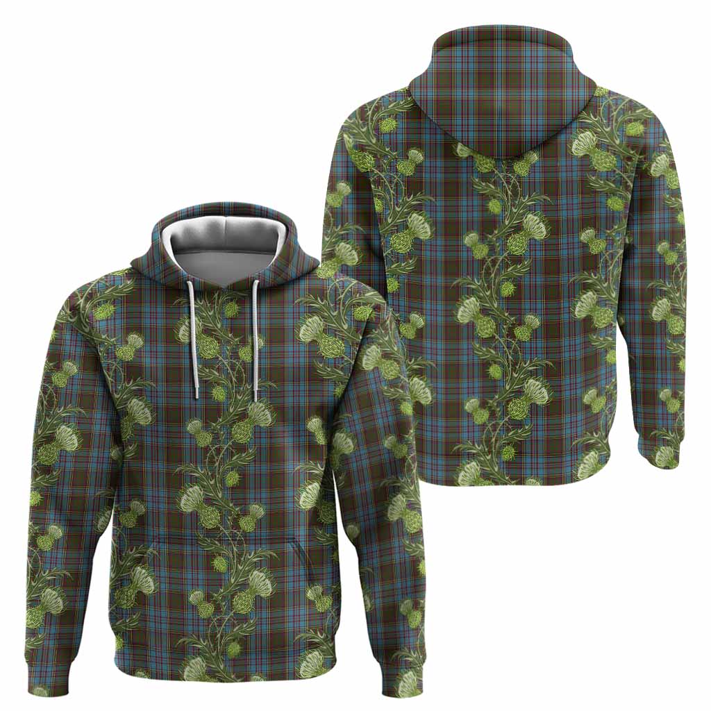 Anderson Tartan Hoodie Seamless Scottish Thistle Flowers