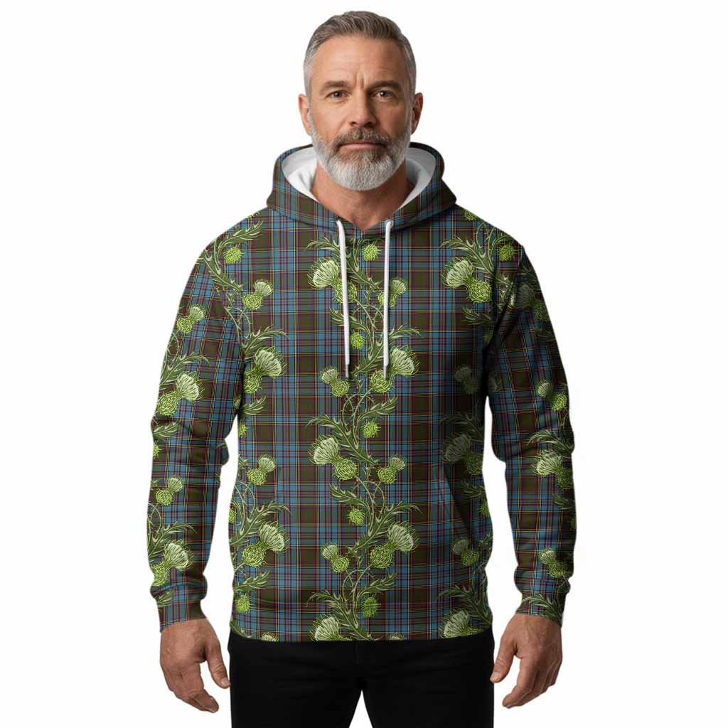 Anderson Tartan Hoodie Seamless Scottish Thistle Flowers