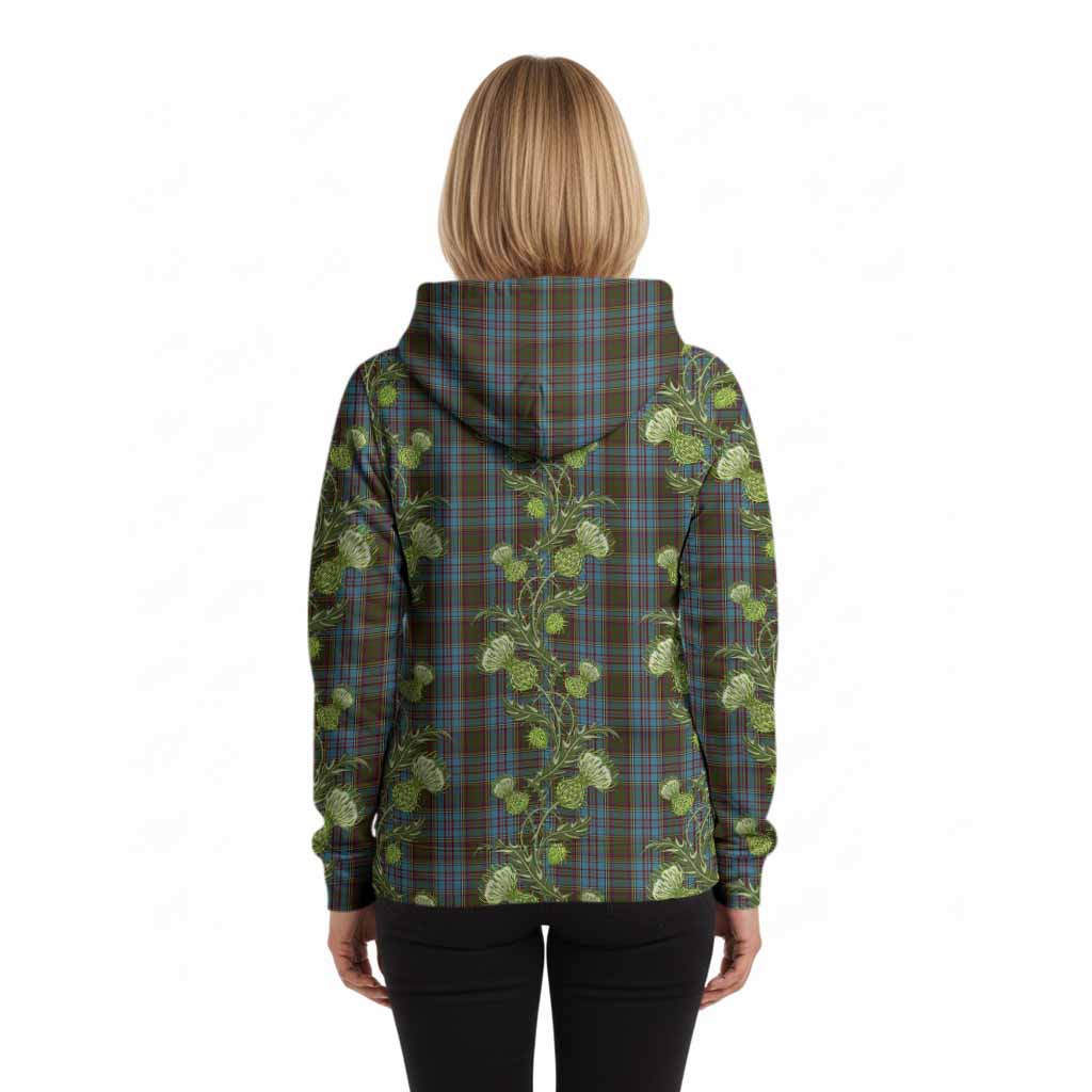 Anderson Tartan Hoodie Seamless Scottish Thistle Flowers