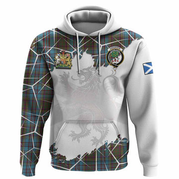 Anderson Tartan Hoodie with Family Crest and Lion Rampant Grunge Style