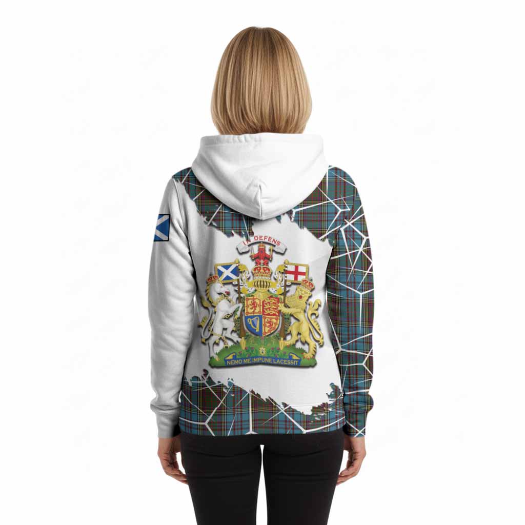 Anderson Tartan Hoodie with Family Crest and Lion Rampant Grunge Style