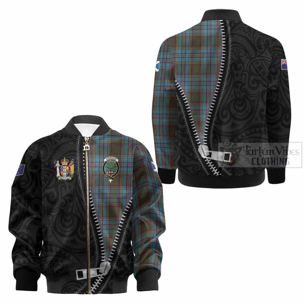 Anderson Tartan Kid Bomber Jacket New Zealand Pattern Unique Zipper Stylized