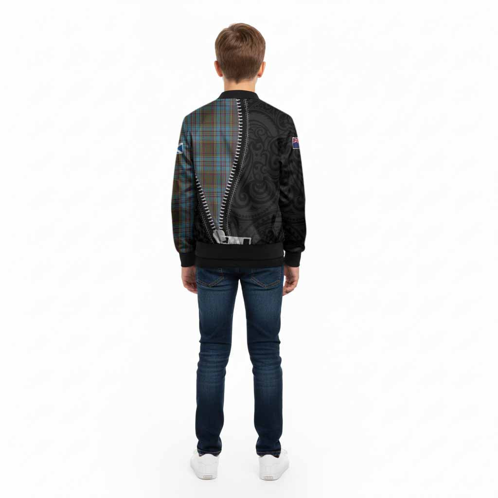 Anderson Tartan Kid Bomber Jacket New Zealand Pattern Unique Zipper Stylized