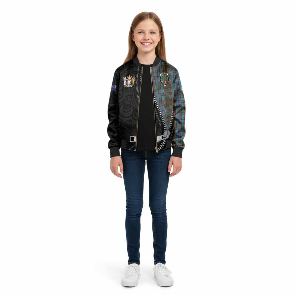 Anderson Tartan Kid Bomber Jacket New Zealand Pattern Unique Zipper Stylized