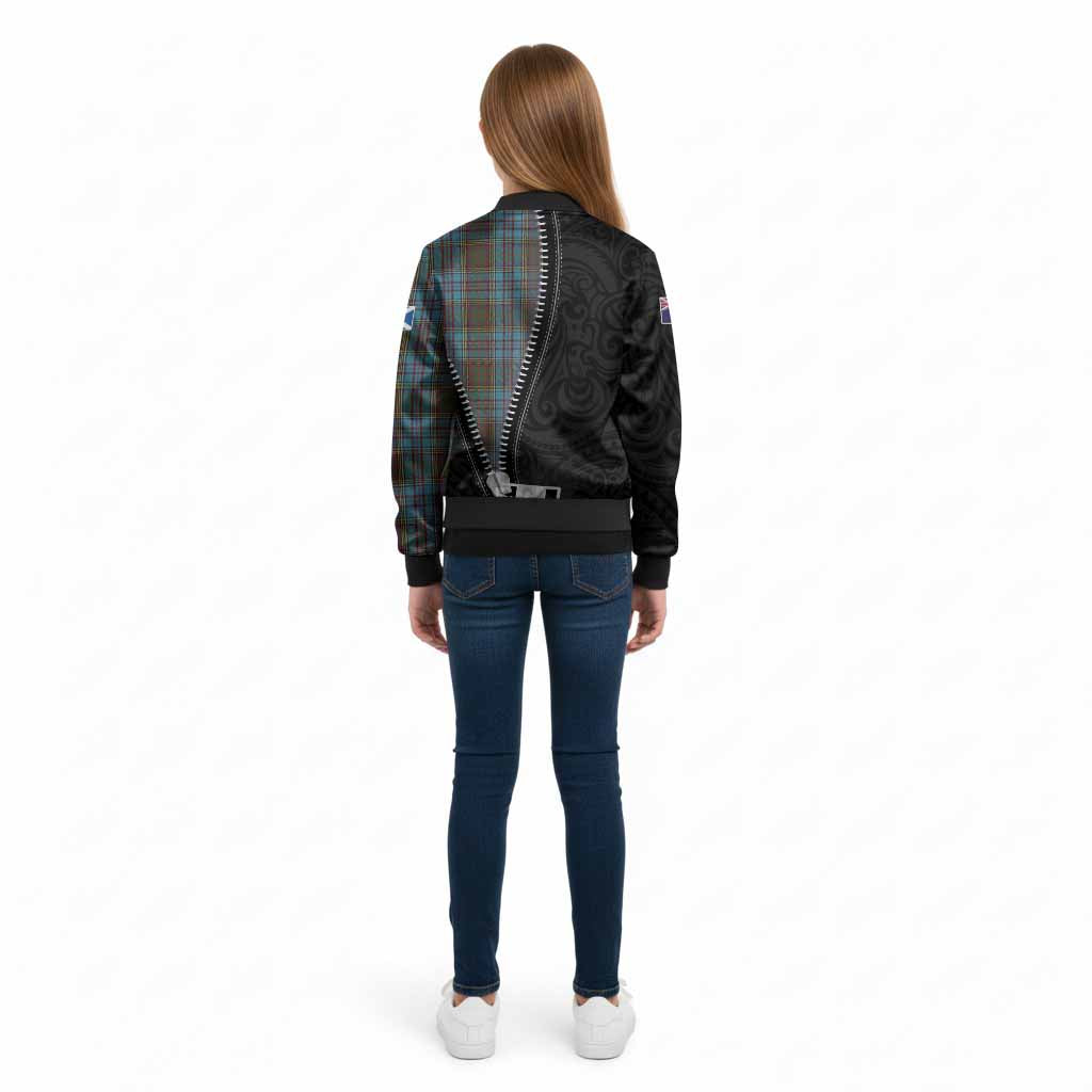 Anderson Tartan Kid Bomber Jacket New Zealand Pattern Unique Zipper Stylized