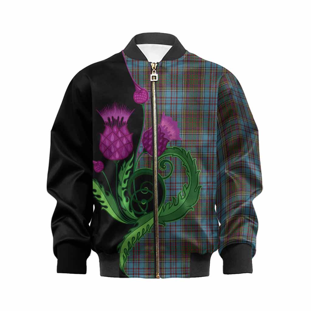 Anderson Tartan Kid Bomber Jacket Traditional Scottish Thistle