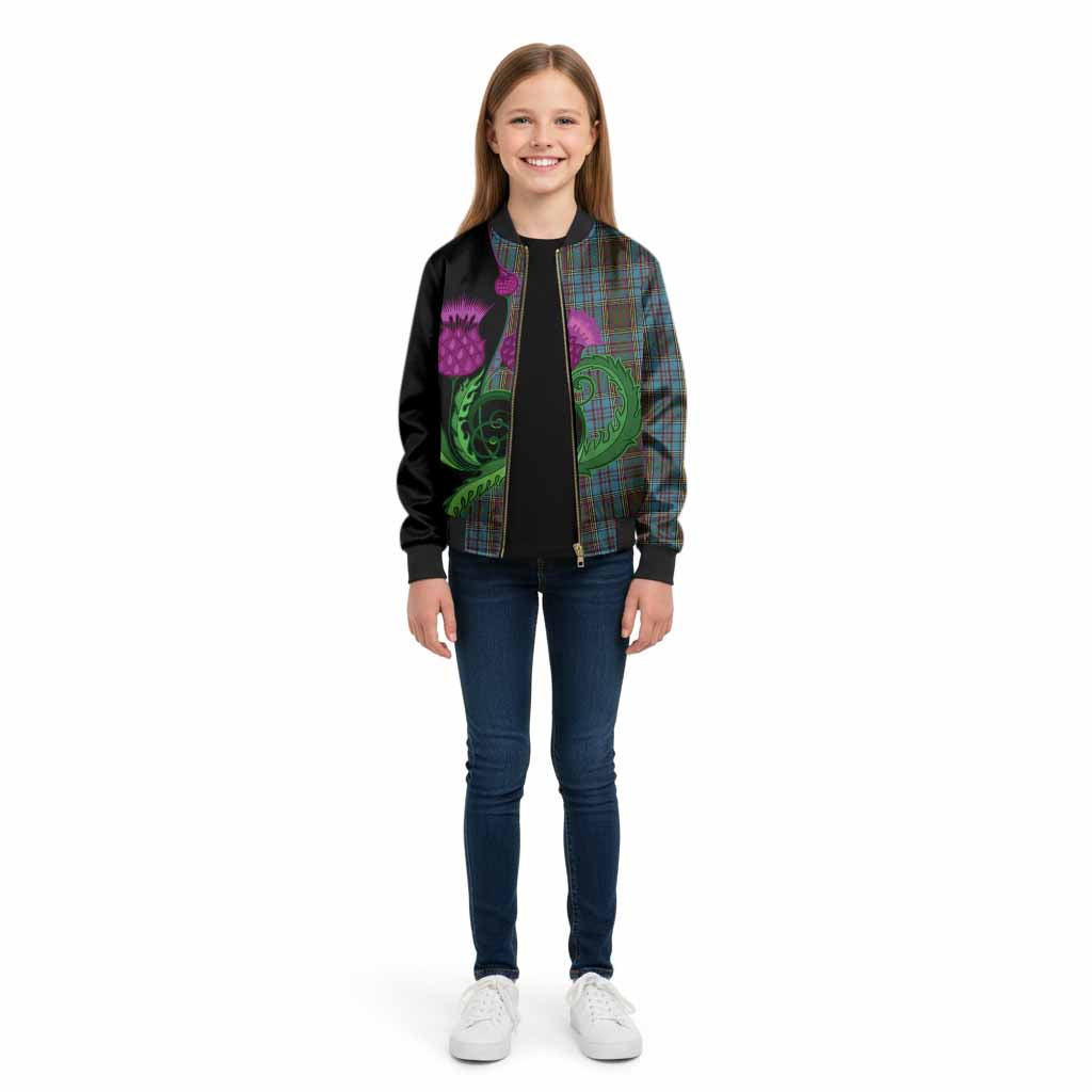 Anderson Tartan Kid Bomber Jacket Traditional Scottish Thistle