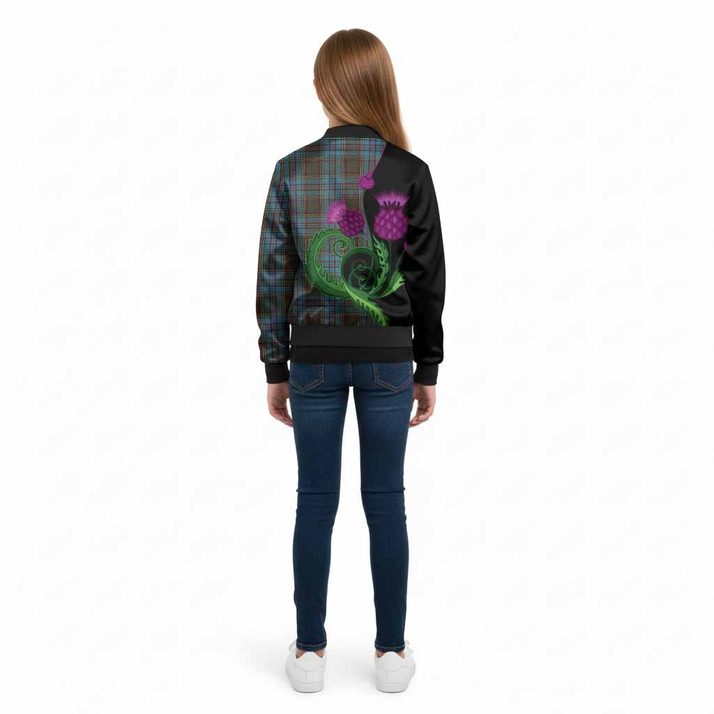 Anderson Tartan Kid Bomber Jacket Traditional Scottish Thistle