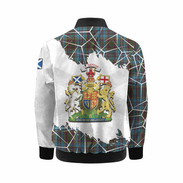 Anderson Tartan Kid Bomber Jacket with Family Crest and Lion Rampant Grunge Style