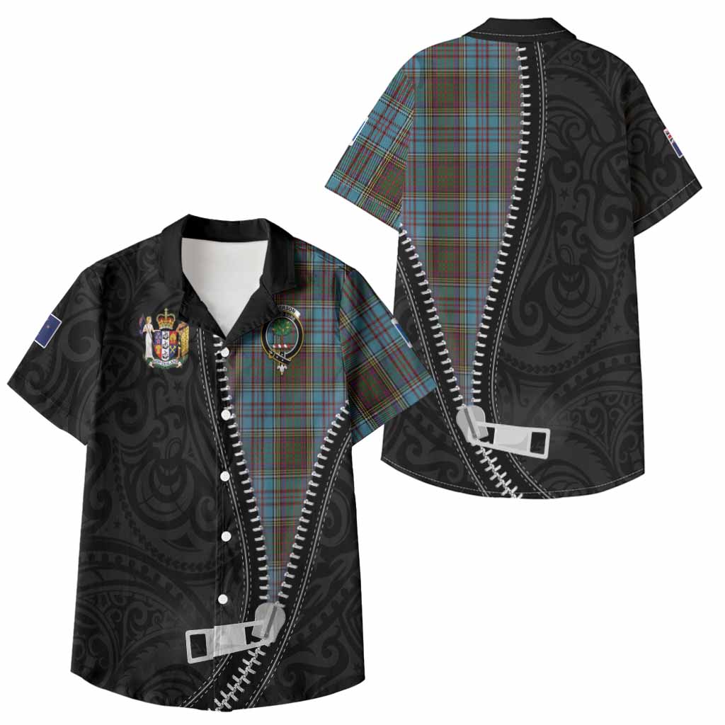Anderson Tartan Kid Hawaiian Shirt New Zealand Pattern Unique Zipper Stylized