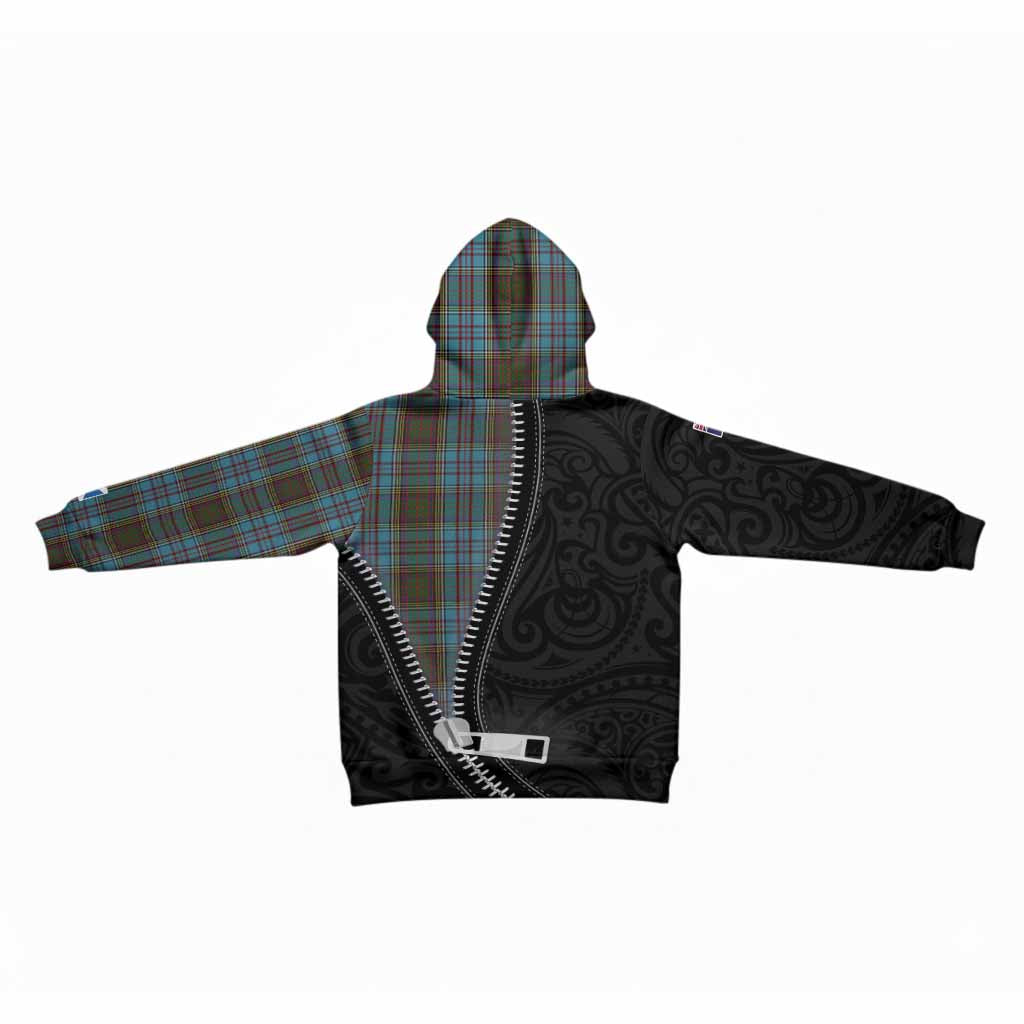 Anderson Tartan Kid Hoodie New Zealand Pattern Unique Zipper Stylized