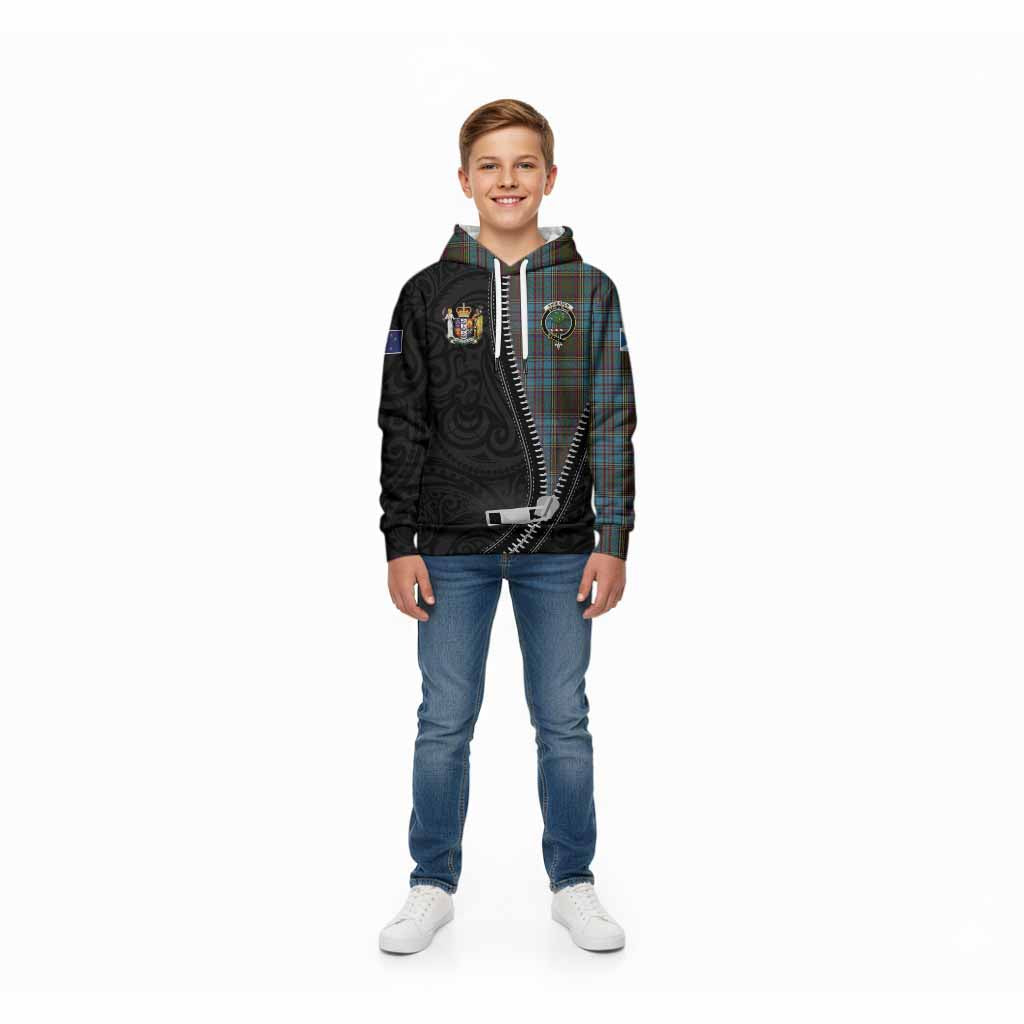 Anderson Tartan Kid Hoodie New Zealand Pattern Unique Zipper Stylized