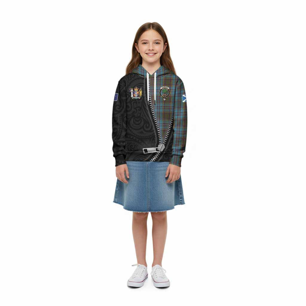 Anderson Tartan Kid Hoodie New Zealand Pattern Unique Zipper Stylized