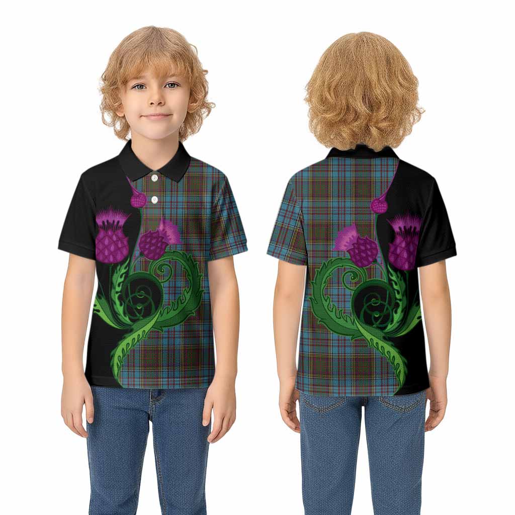 Anderson Tartan Kid Polo Shirt Traditional Scottish Thistle