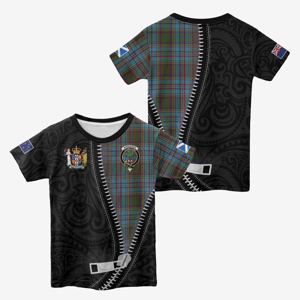 Anderson Tartan Kid T-shirt New Zealand Pattern Unique Zipper Stylized