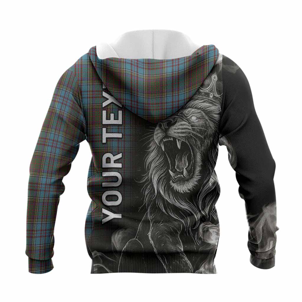 Anderson Tartan Knitted Hoodie Roaring Lion Heritage