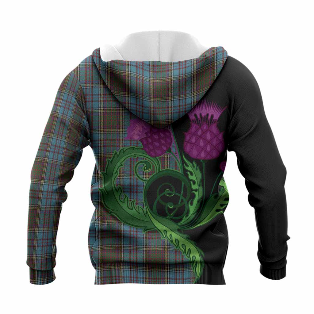 Anderson Tartan Knitted Hoodie Traditional Scottish Thistle