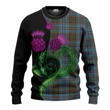 Anderson Tartan Knitted Sweater Traditional Scottish Thistle