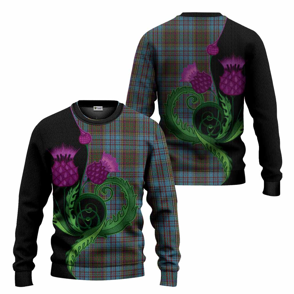 Anderson Tartan Knitted Sweater Traditional Scottish Thistle