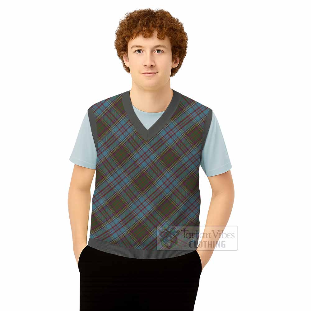 Anderson Tartan  Knitted V-Neck Vest Cross Style