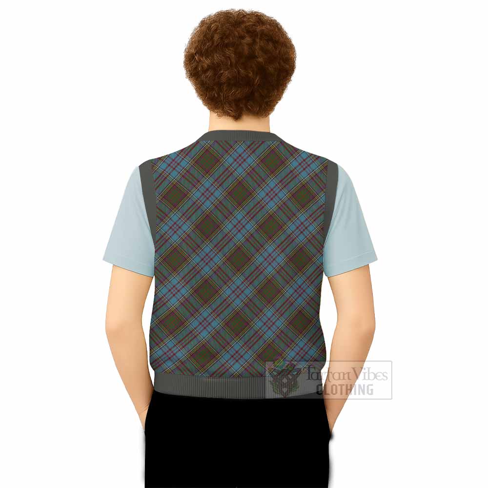 Anderson Tartan  Knitted V-Neck Vest Cross Style