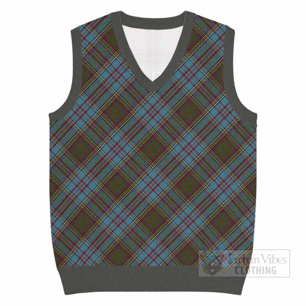 Anderson Tartan  Knitted V-Neck Vest Cross Style