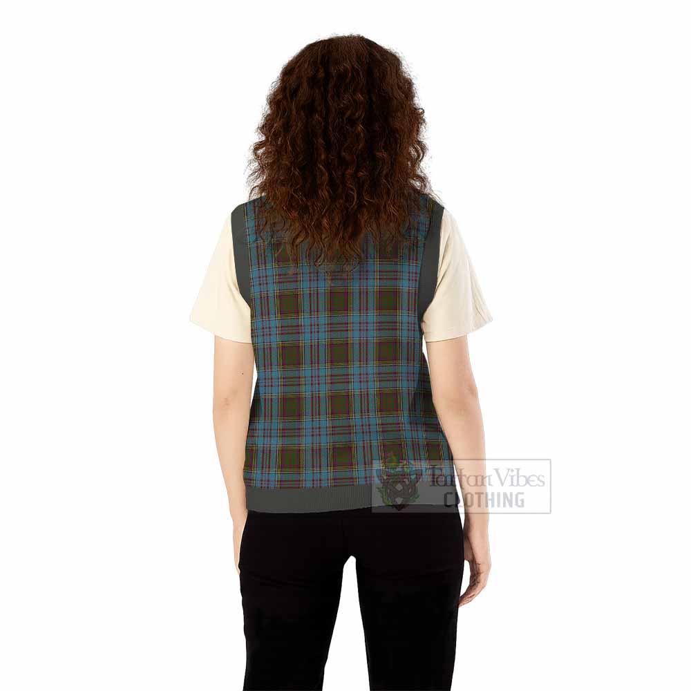 Anderson Tartan Knitted V-Neck Vest with Family Crest - Tartan Vibes Clothing