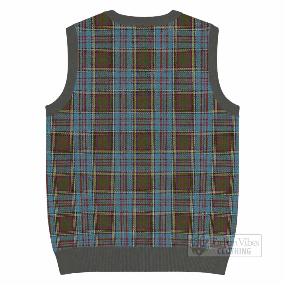 Anderson Tartan Knitted V-Neck Vest with Family Crest - Tartan Vibes Clothing
