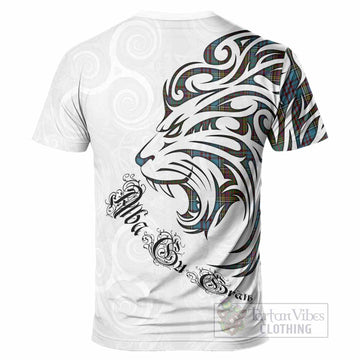 Anderson Tartan Lion Roar T-Shirt Alba Gu Brath with Celtic Motifs