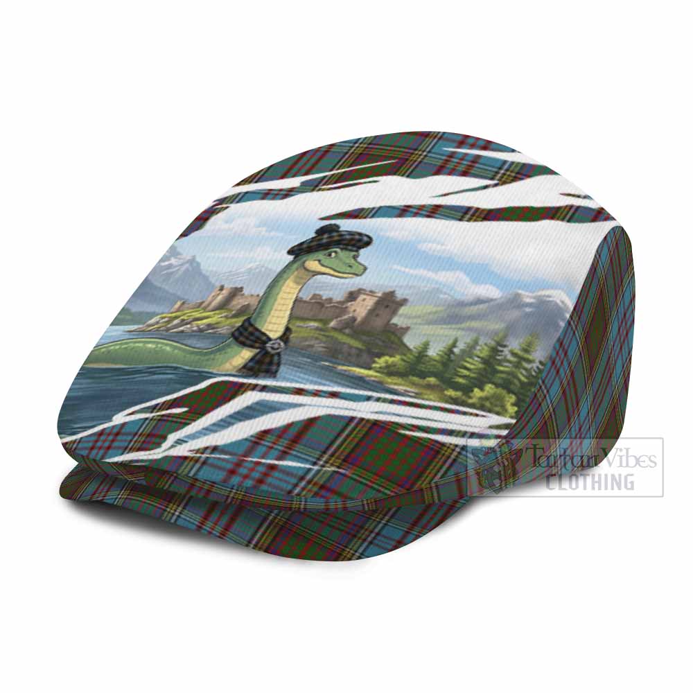 Anderson Tartan Loch Ness Monster Scottish Heritage Art Flat Cap, Jeff Cap